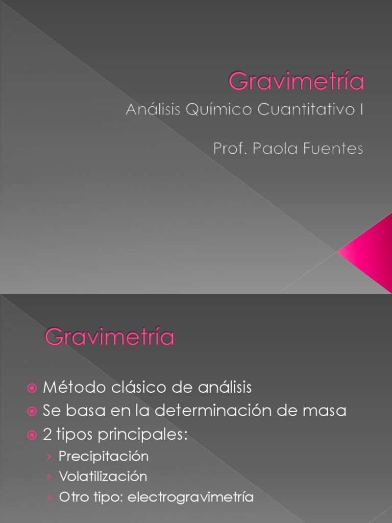 Gravimetría por Precipitación: Método Clásico | PDF | Solubilidad | Ph