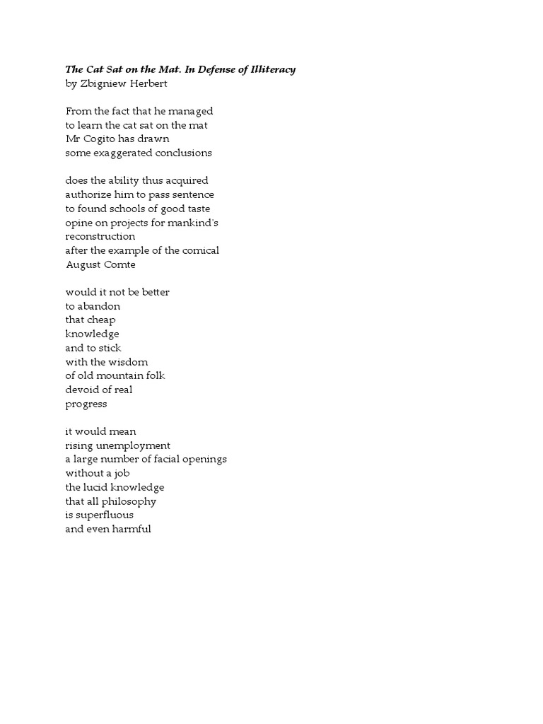 The Cat Sat on the Mat