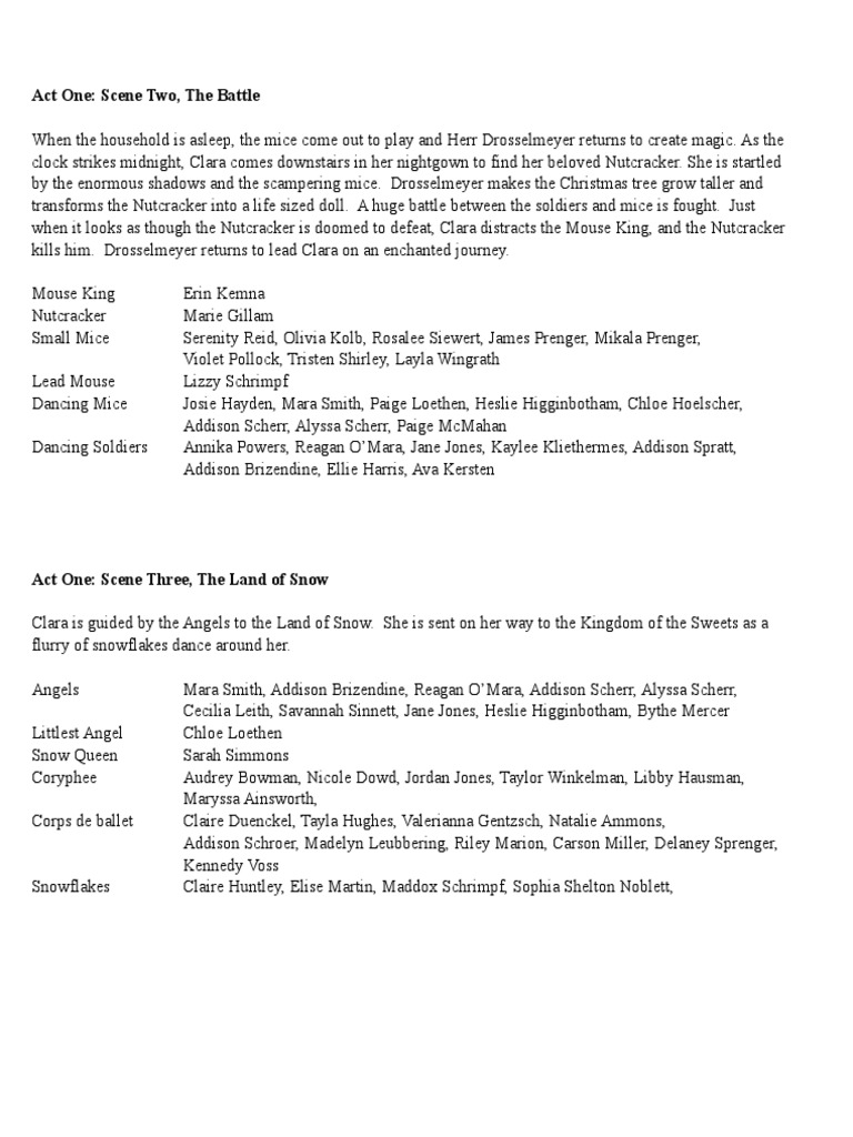 Nutcracker Ballet: Battle & Snow Scene | PDF