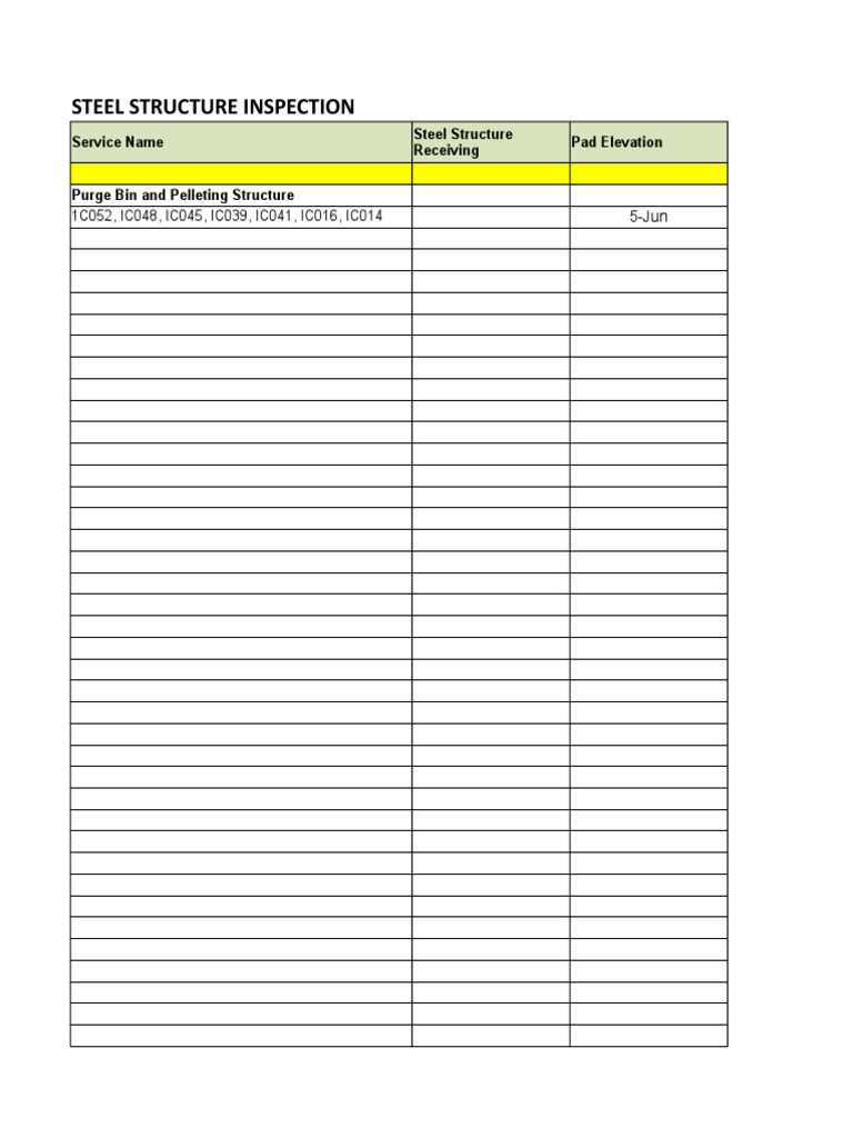 Steel Structure Inspection Report | PDF