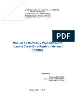 Manual de Normas y Procedimientos Para Creacion y Registro de Una Comuna