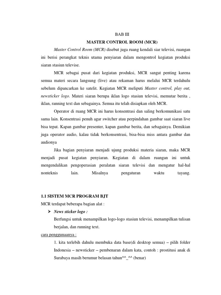 Master Control Room | PDF