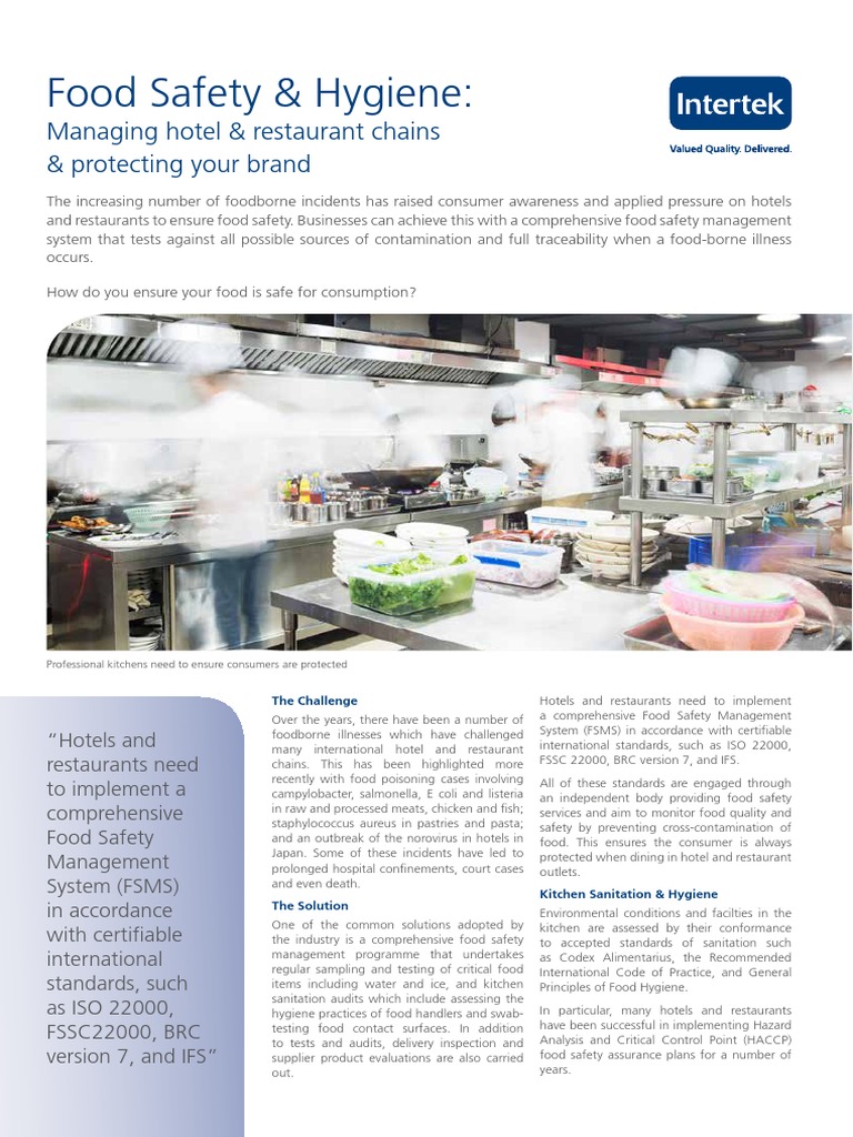 Intertek White Paper Food Safety Hygiene 2016 | PDF | Food Safety ...
