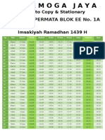 Imsakiyah Ramadhan 1439 H