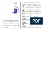 Fitness Passport Card: Sto. Niño Biaan Elementary School