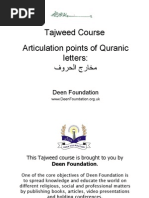 Articulation Points for Tajweed