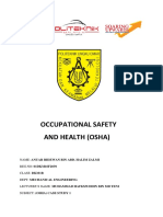 Occupational Safety and Health (Osha)
