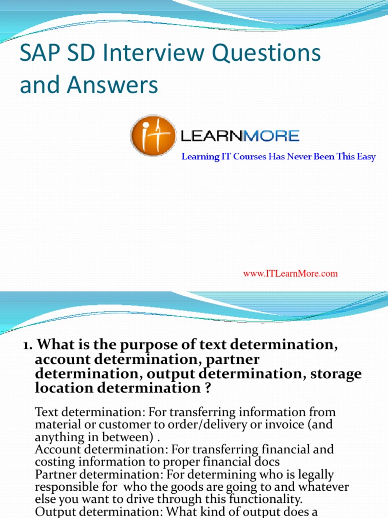 SAP SD Interview Q&A Guide | PDF | Business | Computing