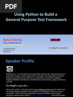 Using Python To Build A General Purpose Test Framework: Rahul Verma