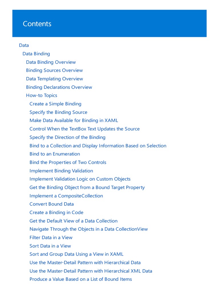 WPF Data Binding Overview Guide | PDF | Windows Presentation Foundation ...