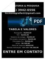 R$ 350,00 POR  TCC OU MONOGRAFIA WHATSAPP (21) 3942-6556     