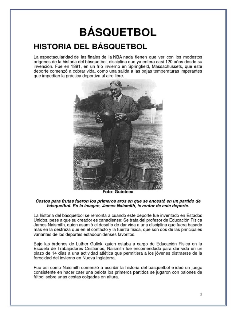 Historia Del Basquetbol | PDF | Pelota | Defensor (Asociación de Fútbol)