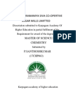 D.S.8, Subramaniya Siva Co-Opertive Sugar Mills Limitted: Master of Science in Chemistry