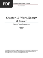 Chapter 10-Work Energy and Power