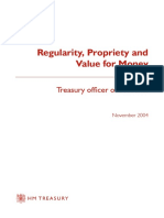 Regularity Propriety and Value for Money