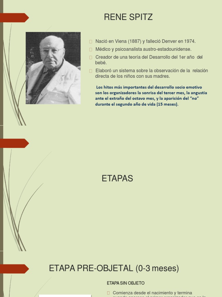 Teoría del desarrollo infantil de René Spitz | PDF | Simbiosis | Autismo