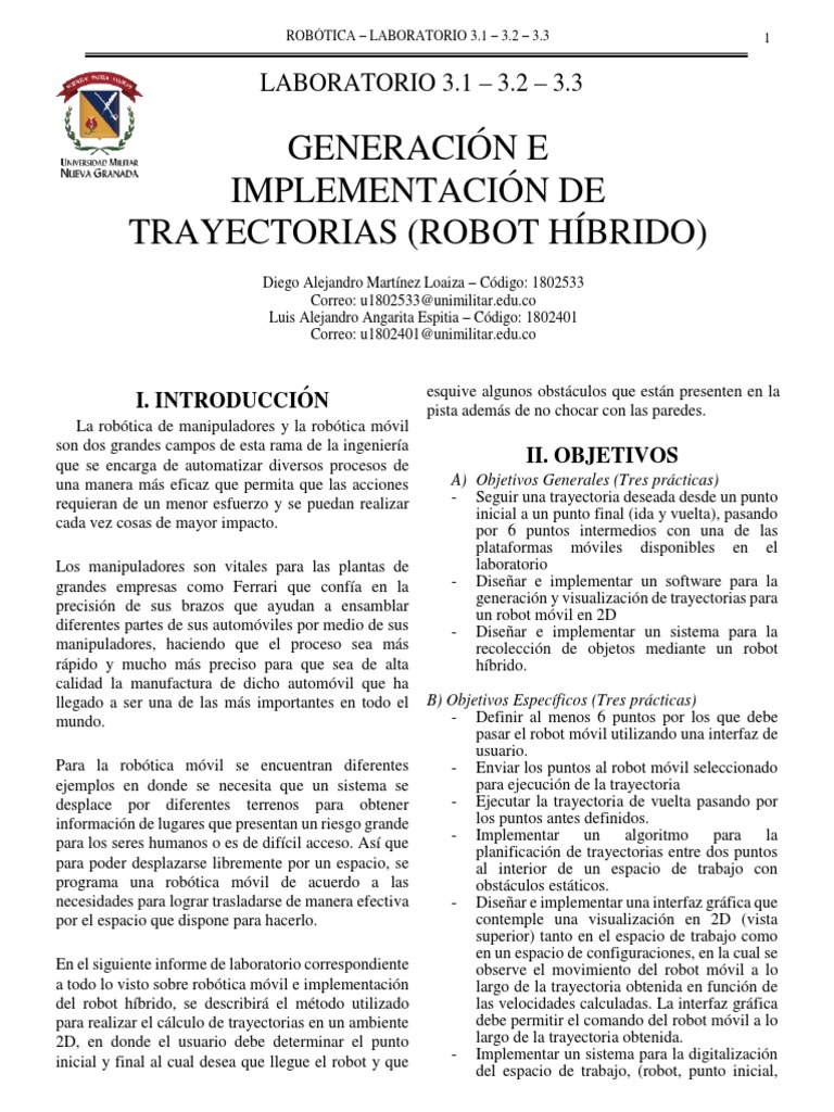 LAB 3.3 - Proyecto Final | PDF | Robot | Robótica