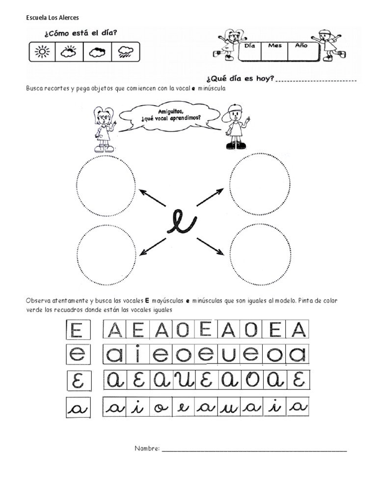 Vocal E Mayuscula Minuscula