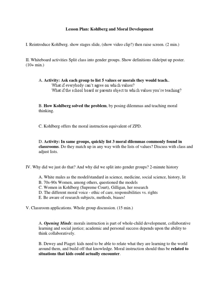 Kohlberg-Lesson.pdf | Morality | Philosophical Theories