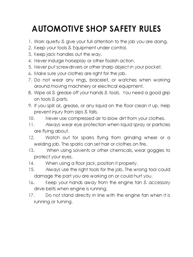 Automotive Safety Rules PDF