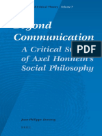 (Social and Critical Theory_ a Critical Horizons Book Series 7) Jean-Philippe Deranty-Beyond Communication_ a Critical Study of Axel Honneth's Social Philosophy -Brill (2009)