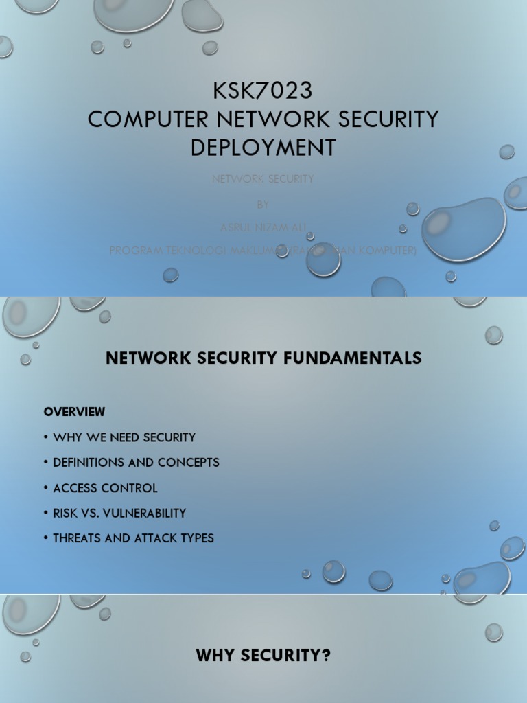 Network Security Fundamentals Overview | PDF | Authentication ...