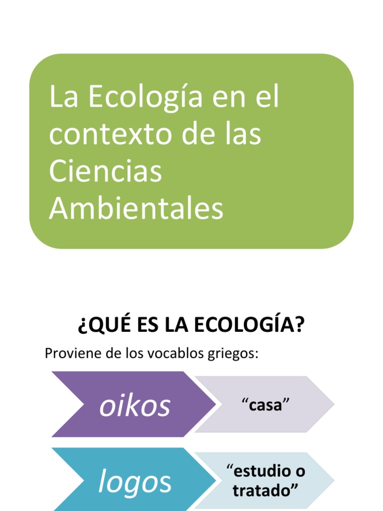 La Ecología en El Contexto de