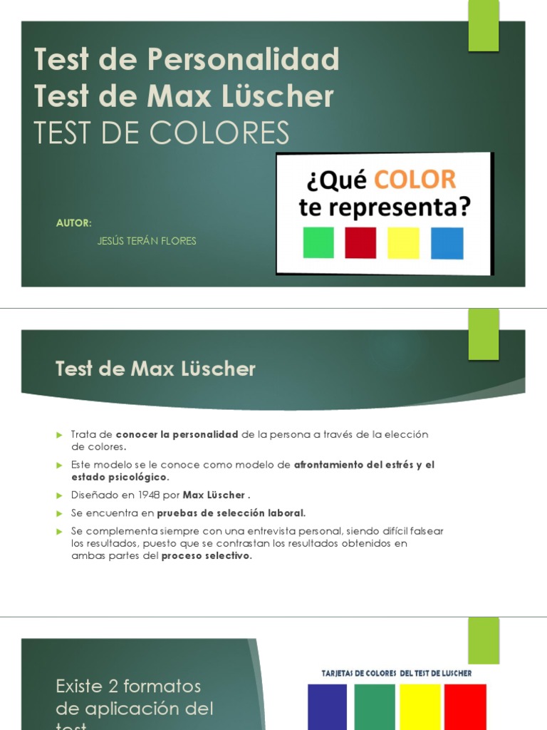 ¿Qué color te representa? Test de Lüscher | PDF | Color | Amarillo