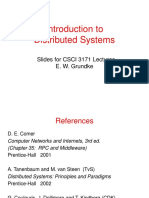 Introduction To Distributed Systems: Slides For CSCI 3171 Lectures E. W. Grundke