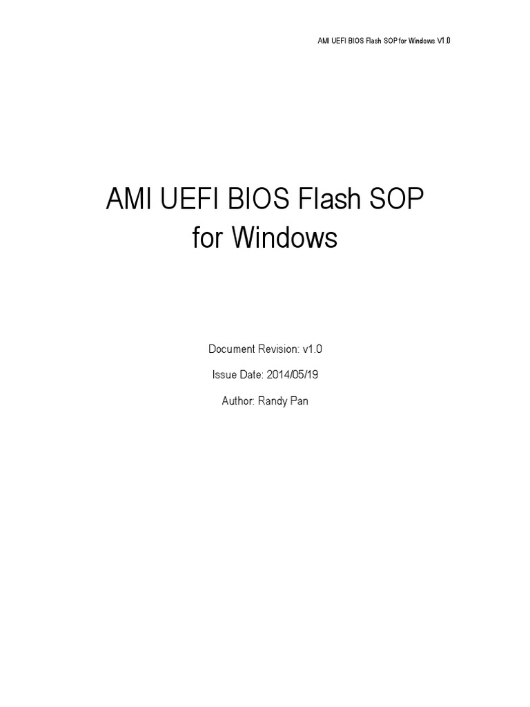 AMI UEFI BIOS Flash Guide for Windows | PDF