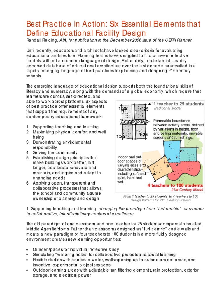 Six Key Elements of School Design | PDF | Teachers | Design