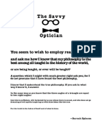 The Savvy Optician: You Seem To Wish To Employ Reason