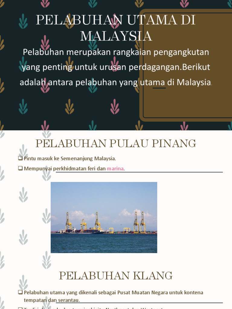 Pelabuhan Utama Di Malaysia Pdf
