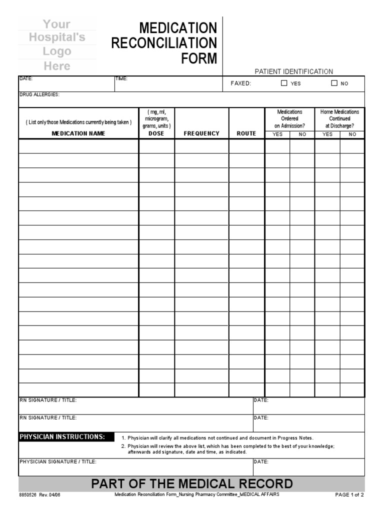 Form Reconciliation PDF | PDF | Pharmacy | Pharmaceutical Drug
