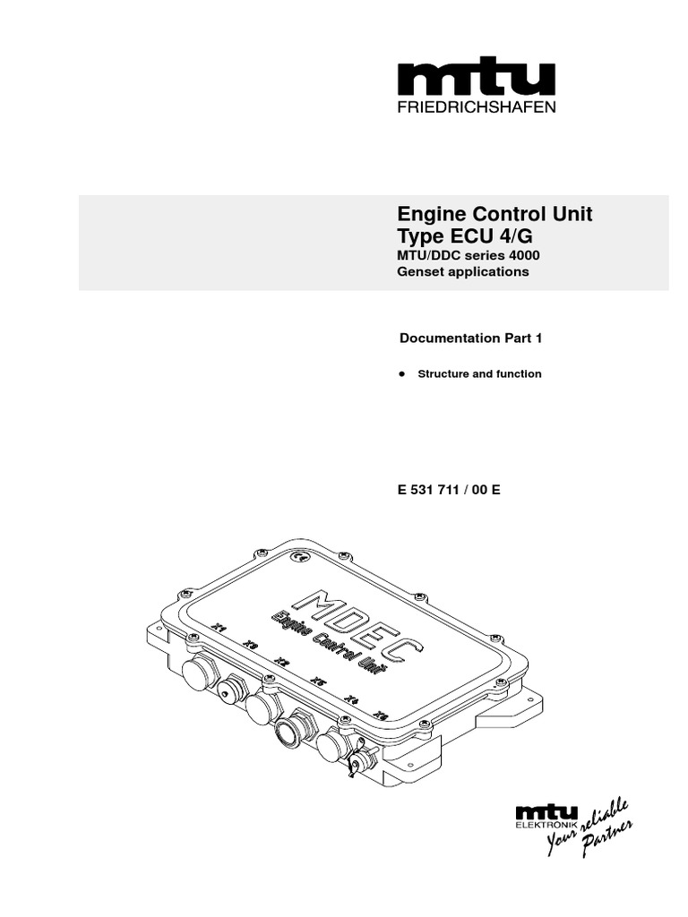 Engine Control Unit Type ECU 4/G MTU/DDC Series 4000 Genset