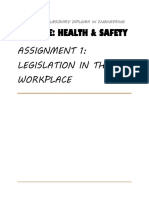 BTEC Diploma in Engineering :: Unit 1 Health & Safety Assignment 1 Legislation in The Workplace