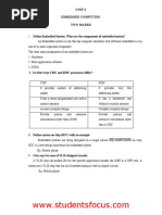 Fatima Michael College of Engineering & Technology: UNIT-1 Embedded Computing Two Marks