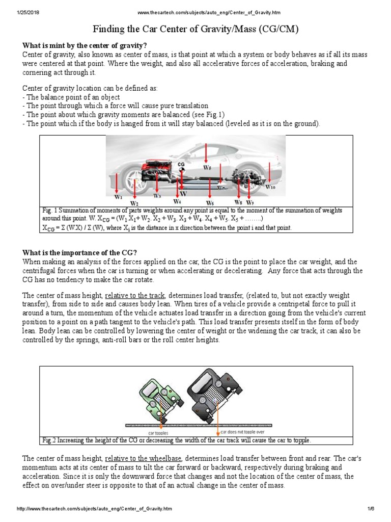 Calculating Car Center of Gravity | PDF | Center Of Mass | Motion (Physics)