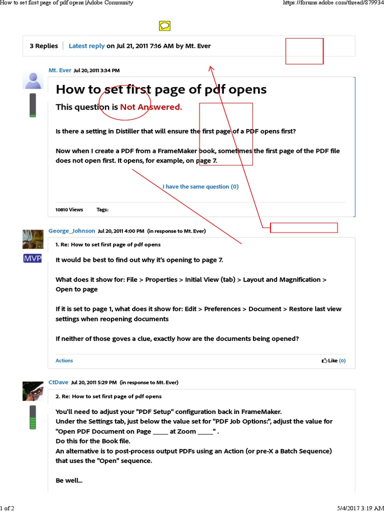 00 Info - How To Set First Page of PDF Opens A 1 | PDF | Digital ...