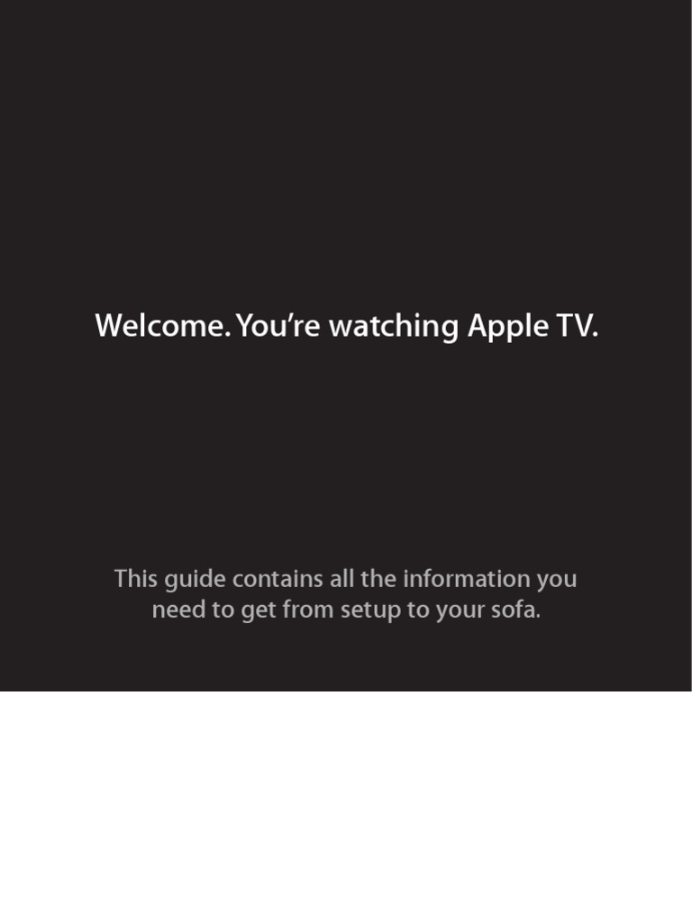 Apple TV 2nd Generation Setup Guide PDF Apple Tv I Tunes