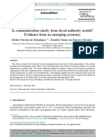 Is Communication Clarity From Fiscal Authority Useful Evidence From An Emerging Economy