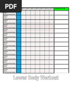 Lower Body Workout Charts