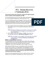 HP Notebook Pcs - System Recovery For Consumer Notebooks (F11)