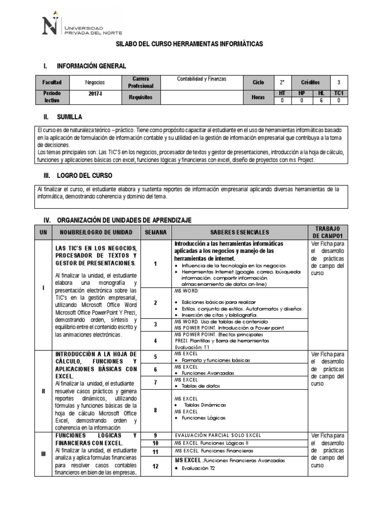 Curso de Herramientas Informáticas | PDF | Microsoft Excel | Microsoft ...