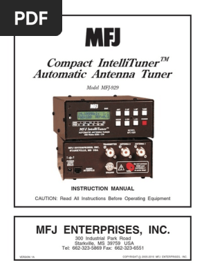 MFJ-929 Manual En