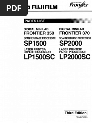 Fujifilm Digital Minilab Parts Manual | PDF | Screw | Manufactured
