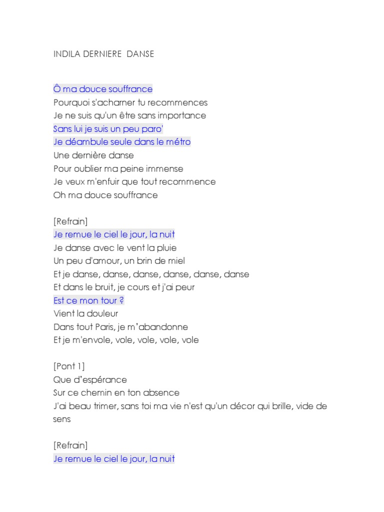 Indila Derniere Danse Pdf