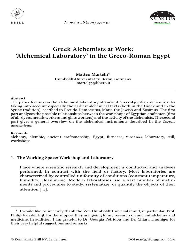 Greekalchemistsatworkalchemicallabopdf Alchemy - 