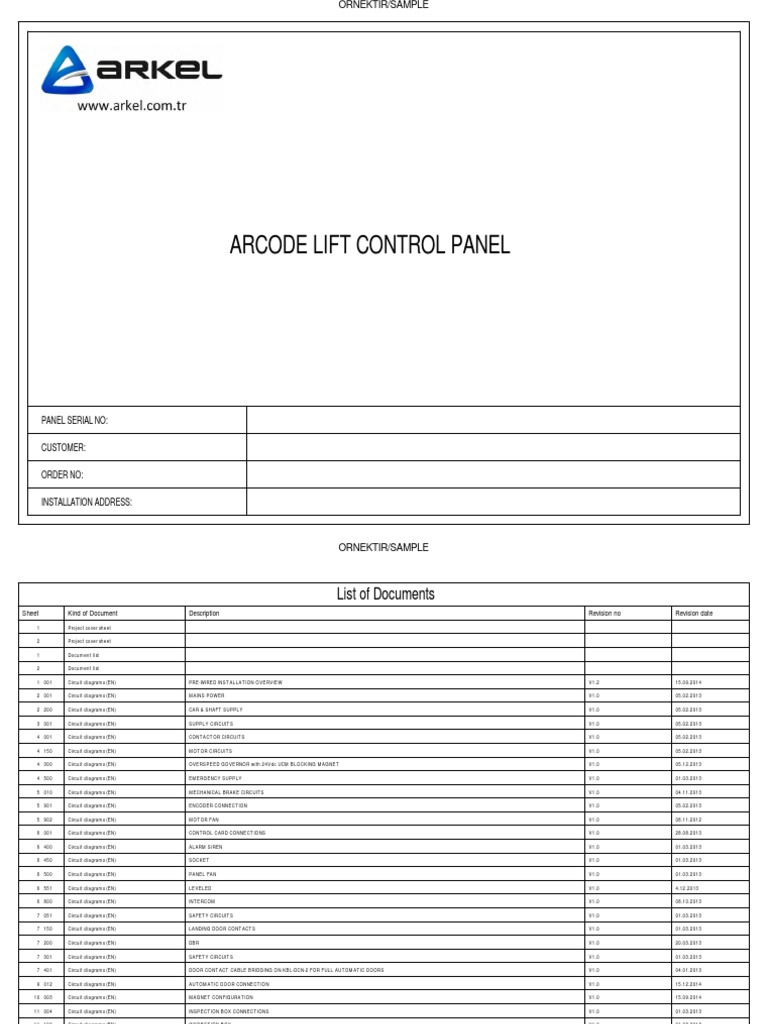 Arcode Lift Control Panel Manual | PDF | Electrical Engineering ...
