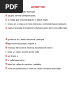 Acrosticos Sobre El Medio Ambiente Movimiento Internacional De La Cruz Roja Y De La Media Luna Roja Agitacion